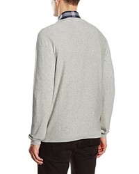 grauer Pullover mit einem V-Ausschnitt von Jack & Jones