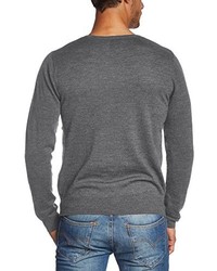 grauer Pullover mit einem V-Ausschnitt von JACK & JONES PREMIUM