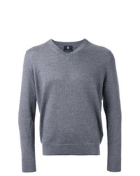 grauer Pullover mit einem V-Ausschnitt von Kent & Curwen
