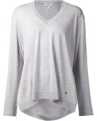 grauer Pullover mit einem V-Ausschnitt von Kenzo