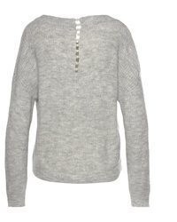 grauer Pullover mit einem V-Ausschnitt von Lascana