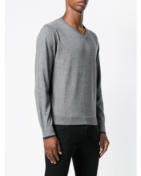 grauer Pullover mit einem V-Ausschnitt von Sun 68