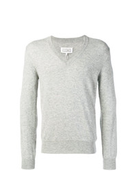 grauer Pullover mit einem V-Ausschnitt von Maison Margiela