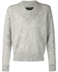 grauer Pullover mit einem V-Ausschnitt von Marc Jacobs