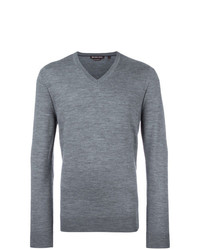 grauer Pullover mit einem V-Ausschnitt von Michael Kors Collection