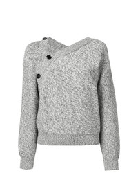 grauer Pullover mit einem V-Ausschnitt von MM6 MAISON MARGIELA