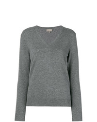grauer Pullover mit einem V-Ausschnitt von N.Peal