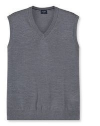 grauer Pullover mit einem V-Ausschnitt von Olymp