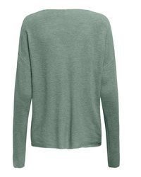 grauer Pullover mit einem V-Ausschnitt von Only