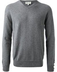 grauer Pullover mit einem V-Ausschnitt von Paul & Joe