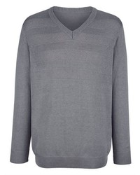 grauer Pullover mit einem V-Ausschnitt von ROGER KENT