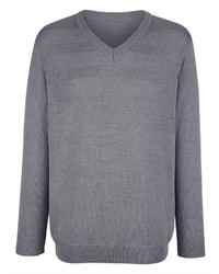 grauer Pullover mit einem V-Ausschnitt von ROGER KENT