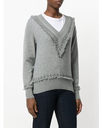 grauer Pullover mit einem V-Ausschnitt von Barrie