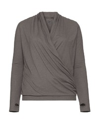 grauer Pullover mit einem V-Ausschnitt von SHEEGO CASUAL