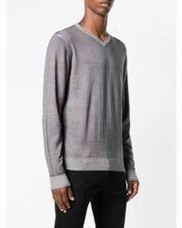 grauer Pullover mit einem V-Ausschnitt von Sun 68