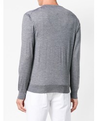 grauer Pullover mit einem V-Ausschnitt von Cruciani
