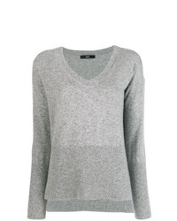 grauer Pullover mit einem V-Ausschnitt von Steffen Schraut