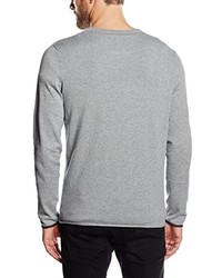 grauer Pullover mit einem V-Ausschnitt von Tom Tailor Denim