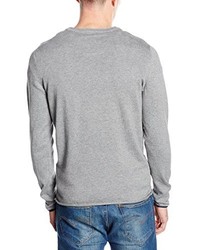 grauer Pullover mit einem V-Ausschnitt von Tom Tailor Denim