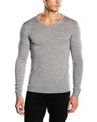 grauer Pullover mit einem V-Ausschnitt von Tom Tailor