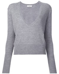 grauer Pullover mit einem V-Ausschnitt von Tome