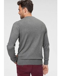 grauer Pullover mit einem V-Ausschnitt von Tommy Hilfiger