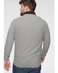 grauer Pullover mit einem V-Ausschnitt von Tommy Hilfiger