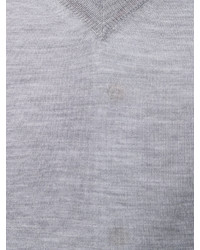 grauer Pullover mit einem V-Ausschnitt von Paul Smith