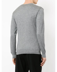 grauer Pullover mit einem V-Ausschnitt von Attachment