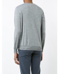 grauer Pullover mit einem V-Ausschnitt von Eleventy