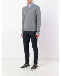 grauer Pullover mit einem V-Ausschnitt von Aspesi