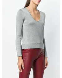 grauer Pullover mit einem V-Ausschnitt von L'Autre Chose