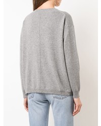 grauer Pullover mit einem V-Ausschnitt von Nili Lotan