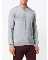 grauer Pullover mit einem V-Ausschnitt von Eleventy