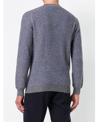 grauer Pullover mit einem V-Ausschnitt von Ermenegildo Zegna