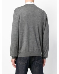 grauer Pullover mit einem V-Ausschnitt von Gucci