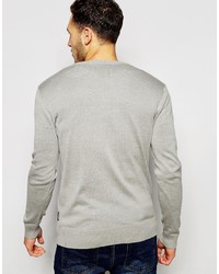 grauer Pullover mit einem V-Ausschnitt von French Connection