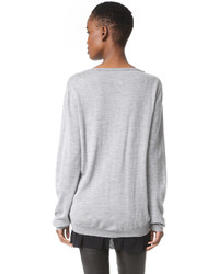 grauer Pullover mit einem V-Ausschnitt von Fuzzi