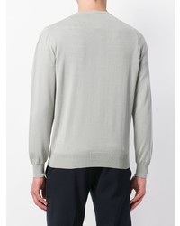 grauer Pullover mit einem V-Ausschnitt von Canali