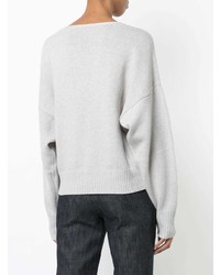 grauer Pullover mit einem V-Ausschnitt von Derek Lam