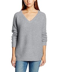 grauer Pullover mit einem V-Ausschnitt von VILA CLOTHES