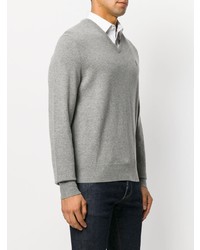 grauer Pullover mit einem V-Ausschnitt von Polo Ralph Lauren