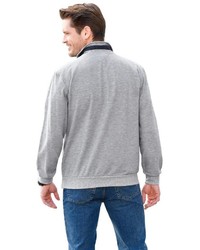 grauer Pullover mit einem zugeknöpften Kragen von CATAMARAN