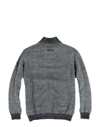 grauer Pullover mit einem zugeknöpften Kragen von ENGBERS