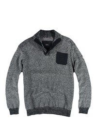 grauer Pullover mit einem zugeknöpften Kragen von ENGBERS