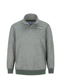 grauer Pullover mit einem zugeknöpften Kragen von Jan Vanderstorm