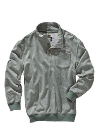 grauer Pullover mit einem zugeknöpften Kragen von Jan Vanderstorm Sweatshirt »HOVARD«