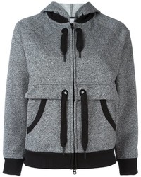 grauer Pullover mit einer Kapuze von adidas by Stella McCartney