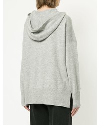 grauer Pullover mit einer Kapuze von Le Kasha