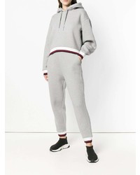 grauer Pullover mit einer Kapuze von T by Alexander Wang